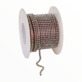 1 Yard SS6 Purple Shimmer Colourful Gold Metal Chain Banding